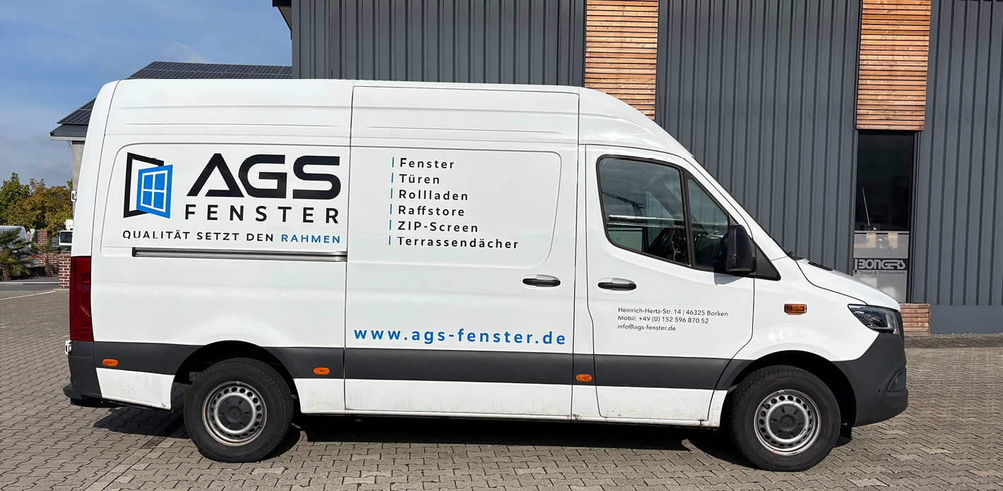 AGS Fenster Firmenfahrzeug